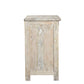 30" Distressed White Three Drawer Starburst Pattern Solid Wood Nightstand