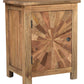 28" Brown Sunburst Geometric Solid Wood Nightstand