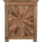 28" Brown Sunburst Geometric Solid Wood Nightstand