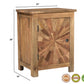 28" Brown Sunburst Geometric Solid Wood Nightstand