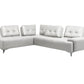 White Leather L Shaped Two Piece Seating Component