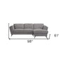 Gray Cotton Blend Stationary L Shaped Two Piece Sofa And Chaise