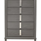 38" Gray Solid Wood Five Drawer Chest