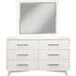 56" White Solid Wood Six Drawer Double Dresser