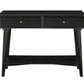 42" Black Solid and Manufactured Wood Floor Shelf Console Table With Storage With Storage
