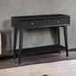 42" Black Solid and Manufactured Wood Floor Shelf Console Table With Storage With Storage