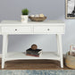 42" White Solid and Manufactured Wood Floor Shelf Console Table With Storage With Storage