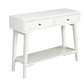 42" White Solid and Manufactured Wood Floor Shelf Console Table With Storage With Storage