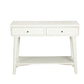 42" White Solid and Manufactured Wood Floor Shelf Console Table With Storage With Storage