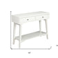 42" White Solid and Manufactured Wood Floor Shelf Console Table With Storage With Storage
