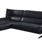 Dark Gray Top Grain Leather L Shaped Two Piece Sofa and Chaise Sectional