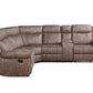 Chocolate Velvet Reclining L Shaped Six Piece Corner Sectional With Console