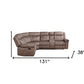 Chocolate Velvet Reclining L Shaped Six Piece Corner Sectional With Console