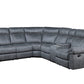 Gray Velvet Reclining L Shaped Six Piece Corner Sectional With Console