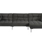 Dark Gray Polyester Modular L Shaped Two Piece Sofa and Chaise Sectional And Toss Pillows