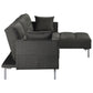 Dark Gray Polyester Modular L Shaped Two Piece Sofa and Chaise Sectional And Toss Pillows