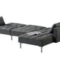 Dark Gray Polyester Modular L Shaped Two Piece Sofa and Chaise Sectional And Toss Pillows