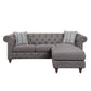 Brown Linen L Shaped Sofa and Chaise Sectional And Toss Pillows