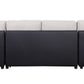 Beige and Black Polyurethane Sleeper U Shaped Three Piece Seating Component