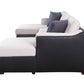 Beige and Black Polyurethane Sleeper U Shaped Three Piece Seating Component