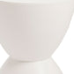 17" White Heavy Duty Plastic Round Pedestal End Table