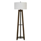 65" Brown Tripod Floor Lamp With White Rectangular Shade