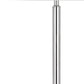 61" Chrome Tray Table Floor Lamp With White Transparent Glass Square Shade