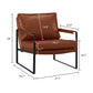 27" Dark Brown Faux Leather And Black Arm Chair