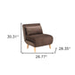 27" Brown and Natural Upholstered Convertible Chair And Toss Pillow
