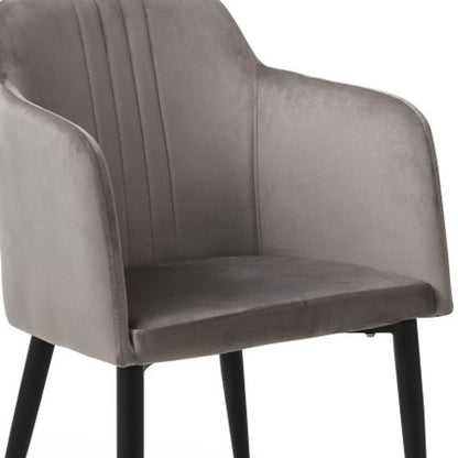 Set Of Two 23" Gray And Black Microfiber Arm Chairs