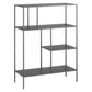 48" Gray Metal Four Tier Geometric Bookcase