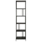 76" Black Metal Five Tier Etagere Bookcase