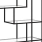 40" Black Metal And Glass Four Tier Etagere Bookcase