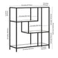 40" Black Metal And Glass Four Tier Etagere Bookcase