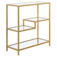 36" Gold Metal And Glass Four Tier Etagere Bookcase