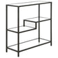 36" Black Metal And Glass Four Tier Etagere Bookcase