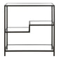 36" Black Metal And Glass Four Tier Etagere Bookcase