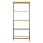 70" Gold Metal and Glass Four Tier Etagere Bookcase