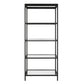 70" Black Metal and Glass Four Tier Etagere Bookcase