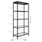 70" Black Metal and Glass Four Tier Etagere Bookcase