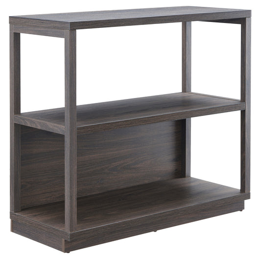 33" Brown Three Tier Standard Bookcase