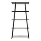 70" Black Metal and Glass Five Tier Etagere Bookcase