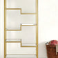 68" Gold Metal and Glass Seven Tier Etagere Bookcase