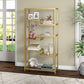 68" Gold Metal and Glass Seven Tier Etagere Bookcase