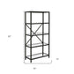 63" Black Metal and Glass Five Tier Etagere Bookcase