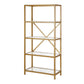 63" Gold Metal and Glass Five Tier Etagere Bookcase