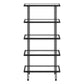 68" Black Metal And Glass Five Tier Standard Bookcase