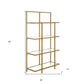 62" Gold Metal And Glass Four Tier Etagere Bookcase