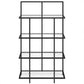 62" Black Metal And Glass Four Tier Etagere Bookcase