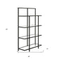 62" Black Metal And Glass Four Tier Etagere Bookcase